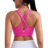 imageRUNNING GIRL Sports Bras for WomenMedium Impact Criss Cross Back Molded Cup Running Bra with Sewn in PadsHot Pink