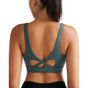 imageRUNNING GIRL Sports Bra for Women High Support Molded Cup High Impact Sports Bras with Sewn in Pads Workout Running BraSage Green