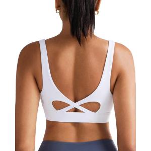 imageRUNNING GIRL Sports Bra for Women High Support Molded Cup High Impact Sports Bras with Sewn in Pads Workout Running BraWhite