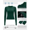imageRUNNING GIRL Long Sleeve Yoga Shirts for Women Soft Fitted Seamless Stretchy Casual Crew Neck Athletic Basic ShirtAforest Green