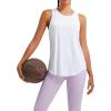 imageRUNNING GIRL Racerback Running Yoga Athletic Tank Tops for Women Sleeveless Workout Tank Tops Woman Tennis ShirtsWhite