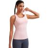 imageRUNNING GIRL Workout Tank Tops with Built in Bras for WomenCompression Shirt Strappy Back Athletic Yoga TopsApink