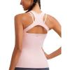 imageRUNNING GIRL Workout Tank Tops with Built in Bras for WomenCompression Shirt Strappy Back Athletic Yoga TopsApink