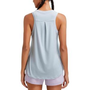 imageRUNNING GIRL Racerback Running Yoga Athletic Tank Tops for Women Sleeveless Workout Tank Tops Woman Tennis ShirtsBgrey