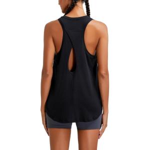 imageRUNNING GIRL Racerback Running Yoga Athletic Tank Tops for Women Sleeveless Workout Tank Tops Woman Tennis ShirtsBlack