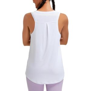 imageRUNNING GIRL Racerback Running Yoga Athletic Tank Tops for Women Sleeveless Workout Tank Tops Woman Tennis ShirtsBwhite