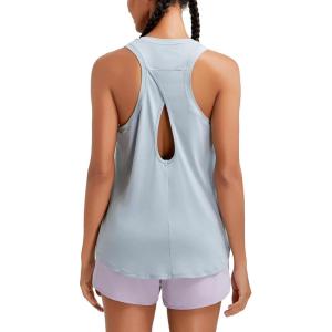 imageRUNNING GIRL Racerback Running Yoga Athletic Tank Tops for Women Sleeveless Workout Tank Tops Woman Tennis ShirtsGrey