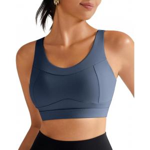 imageRUNNING GIRL High Impact Sports Bras for WomenRacerback Running Bra Workout Crop Tank Tops Longline Sports Bra Push upDdark Grey