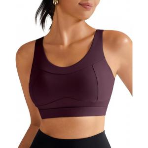 imageRUNNING GIRL High Impact Sports Bras for WomenRacerback Running Bra Workout Crop Tank Tops Longline Sports Bra Push upDdeep Taupe