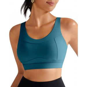 imageRUNNING GIRL High Impact Sports Bras for WomenRacerback Running Bra Workout Crop Tank Tops Longline Sports Bra Push upDteal