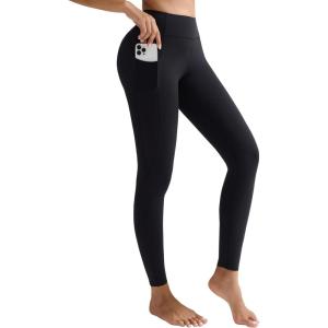 imageRUNNING GIRL Leggings for Women 25quot Inseam High Waisted Compression Buttery Soft Yoga Pants with PocketsBlack