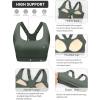 imageRUNNING GIRL High Impact Sports Bras for Women High Support Molded Cups Adjustable Straps Sports Bra with Sewn in PadsDark Green
