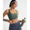 imageRUNNING GIRL High Impact Sports Bras for Women High Support Molded Cups Adjustable Straps Sports Bra with Sewn in PadsDark Green