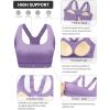 imageRUNNING GIRL High Impact Sports Bras for Women High Support Molded Cups Adjustable Straps Sports Bra with Sewn in PadsPurple