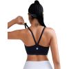 imageRUNNING GIRL Light Impact Sports Bras for Women Molded Cup Thin Strappy Sports Bra with Sewn in PadsBlack