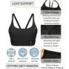 imageRUNNING GIRL Light Impact Sports Bras for Women Molded Cup Thin Strappy Sports Bra with Sewn in PadsBlack