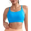imageRUNNING GIRL Light Impact Sports Bras for Women Molded Cup Thin Strappy Sports Bra with Sewn in PadsPale Blue