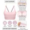 imageRUNNING GIRL Light Impact Sports Bras for Women Molded Cup Thin Strappy Sports Bra with Sewn in PadsPink