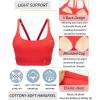 imageRUNNING GIRL Light Impact Sports Bras for Women Molded Cup Thin Strappy Sports Bra with Sewn in PadsRed