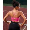 imageRUNNING GIRL Sports Bras for WomenHigh Impact CrissCross Back Crop Tops Padded Workout Sports Bra High SupportWX3028 Hot Pink S