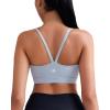 imageRUNNING GIRL Light Impact Sports Bras for Women Molded Cup Thin Strappy Sports Bra with Sewn in PadsGrey