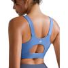 imageRUNNING GIRL Padded Sports Bras for WomenScoop Neck Racerback Sports Bra Medium Support Workout Yoga BraLight Blue