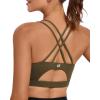 imageRUNNING GIRL Sports Bras for WomenPadded Sports Bra Tank Top Sexy Crisscross Back High Impact Longline Workout Yoga BraOak Brown