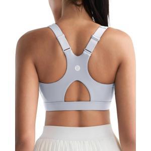 imageRUNNING GIRL High Impact Sports Bras for Women High Support Molded Cups Adjustable Straps Sports Bra with Sewn in PadsGrey