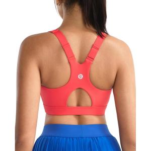 imageRUNNING GIRL High Impact Sports Bras for Women High Support Molded Cups Adjustable Straps Sports Bra with Sewn in PadsRed