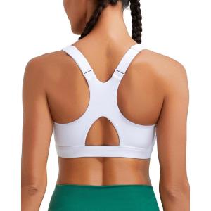 imageRUNNING GIRL High Impact Sports Bras for Women High Support Molded Cups Adjustable Straps Sports Bra with Sewn in PadsWhite