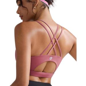 imageRUNNING GIRL Sports Bras for WomenPadded Sports Bra Tank Top Sexy Crisscross Back High Impact Longline Workout Yoga BraRose Red