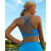imageRUNNING GIRL Sports Bras for Women MediumHigh Impact Running Strappy Sports Bra with Removable Pads2vivid Blue