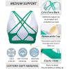 imageRUNNING GIRL Sports Bras for Women MediumHigh Impact Running Strappy Sports Bra with Removable Pads2vivid Green