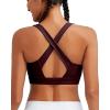 imageRUNNING GIRL High Impact Sports Bras for Women High Support Running Strappy Womens Sports Bra with Sewn in PadsBrown