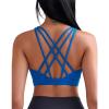 imageRUNNING GIRL Sports Bras for Women MediumHigh Impact Running Strappy Sports Bra with Removable PadsRoyal Blue