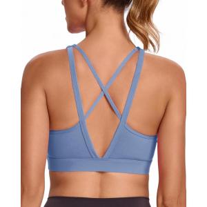 imageRUNNING GIRL High Impact Sports Bras for Women High Support Running Sports Bra Moulded Cup Strappy Sports BrasAvethereal Blue