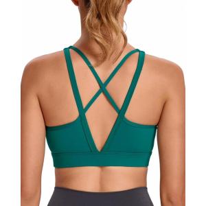 imageRUNNING GIRL High Impact Sports Bras for Women High Support Running Sports Bra Moulded Cup Strappy Sports BrasAvgreen