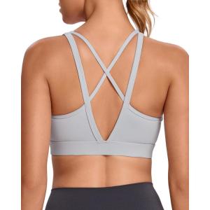 imageRUNNING GIRL High Impact Sports Bras for Women High Support Running Sports Bra Moulded Cup Strappy Sports BrasAvgrey