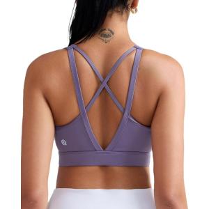 imageRUNNING GIRL High Impact Sports Bras for Women High Support Running Sports Bra Moulded Cup Strappy Sports BrasAvpurple