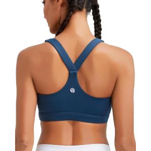 imageRUNNING GIRL High Impact Sports Bras for WomenRacerback Running Bra Workout Crop Tank Tops Longline Sports Bra Push upAnavy Blue