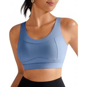 imageRUNNING GIRL High Impact Sports Bras for WomenRacerback Running Bra Workout Crop Tank Tops Longline Sports Bra Push upDblue