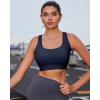 imageRUNNING GIRL Adjustable Straps High Impact Sports Bra for WomenHigh Support Workout Sports Bras with Sewn in PadsAnavy