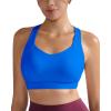 imageRUNNING GIRL Sports Bras for Women Medium Support V Neck Molded Cup Sports Bras with Sewn in Pads Racerback Running BraAzure Blue
