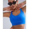 imageRUNNING GIRL Sports Bras for Women Medium Support V Neck Molded Cup Sports Bras with Sewn in Pads Racerback Running BraAzure Blue