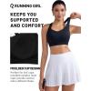 imageRUNNING GIRL Sports Bras for Women Medium Support V Neck Molded Cup Sports Bras with Sewn in Pads Racerback Running BraJet Black