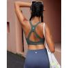 imageRUNNING GIRL Sports Bras for Women Medium Support V Neck Molded Cup Sports Bras with Sewn in Pads Racerback Running BraSage Green