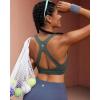 imageRUNNING GIRL Sports Bras for Women Medium Support V Neck Molded Cup Sports Bras with Sewn in Pads Racerback Running BraSage Green