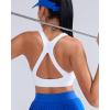 imageRUNNING GIRL Sports Bras for Women Medium Support V Neck Molded Cup Sports Bras with Sewn in Pads Racerback Running BraSnow White