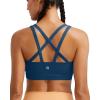 imageRUNNING GIRL Sports Bras for WomenMolded Cup Strappy Running High Support Sports Bras Workout Yoga BraDark Blue