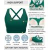 imageRUNNING GIRL Sports Bras for WomenMolded Cup Strappy Running High Support Sports Bras Workout Yoga BraDark Green